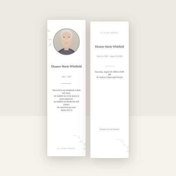 Botanical memorial bookmark